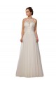 Illusion Halter Lace Boho Wedding Dress with Plunging Sweetheart Bodice