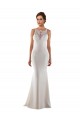 Modern High Neck Sheath Wedding Dress with Lace Bodice