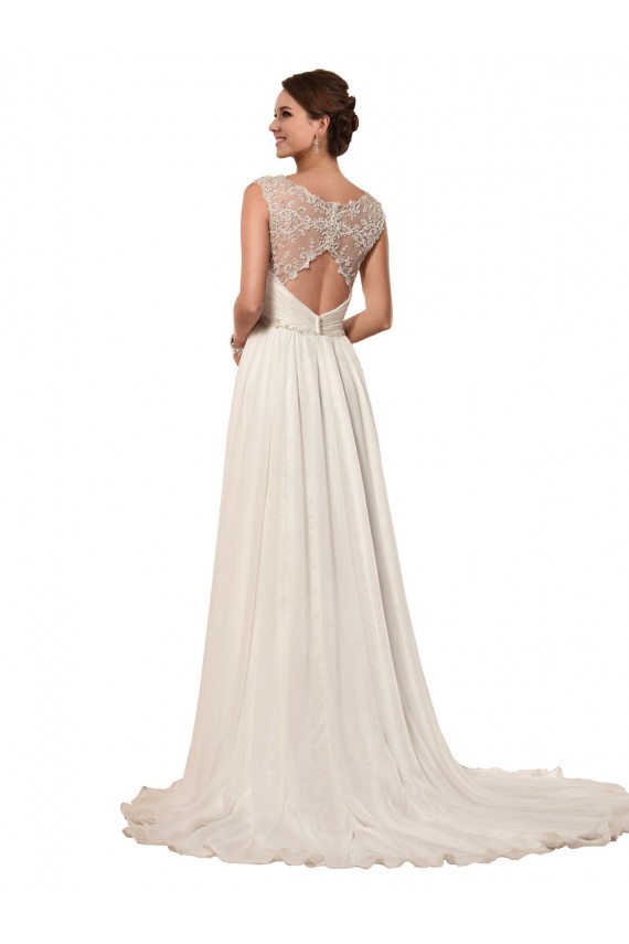 Sweetheart A-Line Chiffon Wedding Dress with Beaded Shoulder Straps