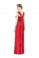 Long Chiffon Bridesmaid Gown with Neckline Straps