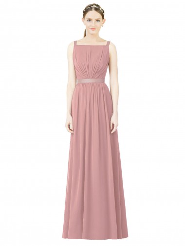 High Neck Chiffon Bridesmaid Dress with Low Back