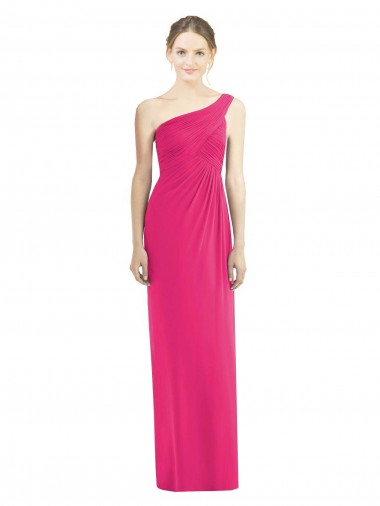 One Shoulder Long Chiffon Bridesmaid Dress