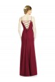 High Square Trumpet Chiffon Bridesmaid Dress with Lace-Up Open Back