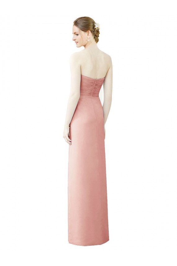 Strapless Sweetheart Long Chiffon Wrap Bridesmaid Dress