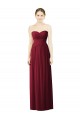 Draped Full Length Strapless Chiffon Bridesmaid Dress