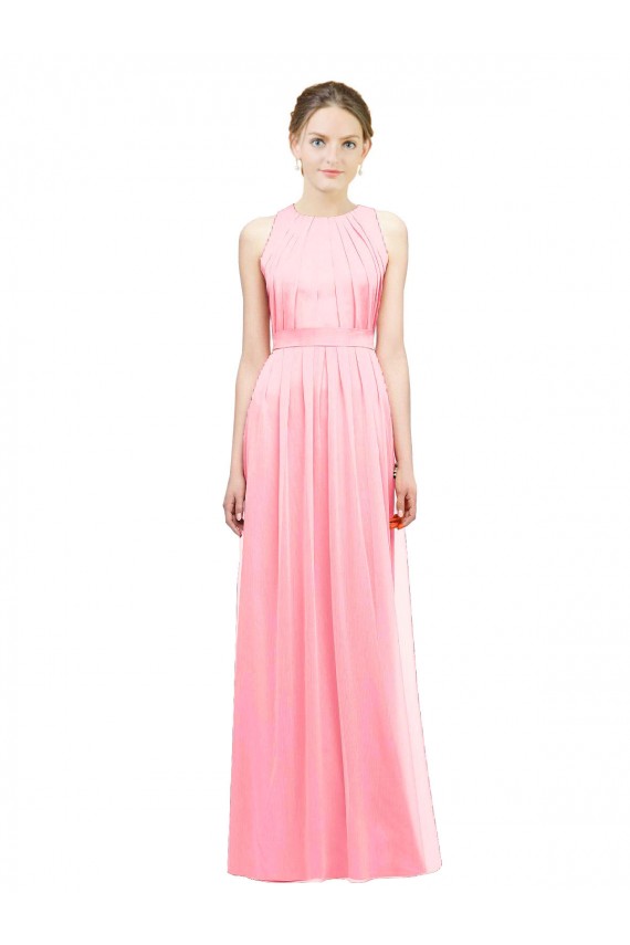 Sleek Halter Neck Chiffon Bridesmaid Dress 