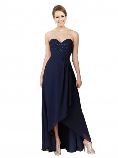 Sweetheart Neckline Beaded Lace and Chiffon Bridesmaid Dress