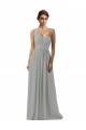 Ruffled One Shoulder Floor Length Long Chiffon Bridesmaid Dress