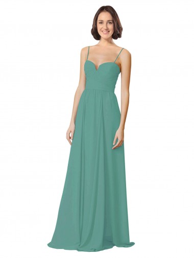 Spaghetti Straps Sweetheart A-Line Chiffon Bridesmaid Dress