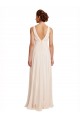 High Neck Chiffon Bridesmaid Dress with Deep V-Back and Cascading Skirt