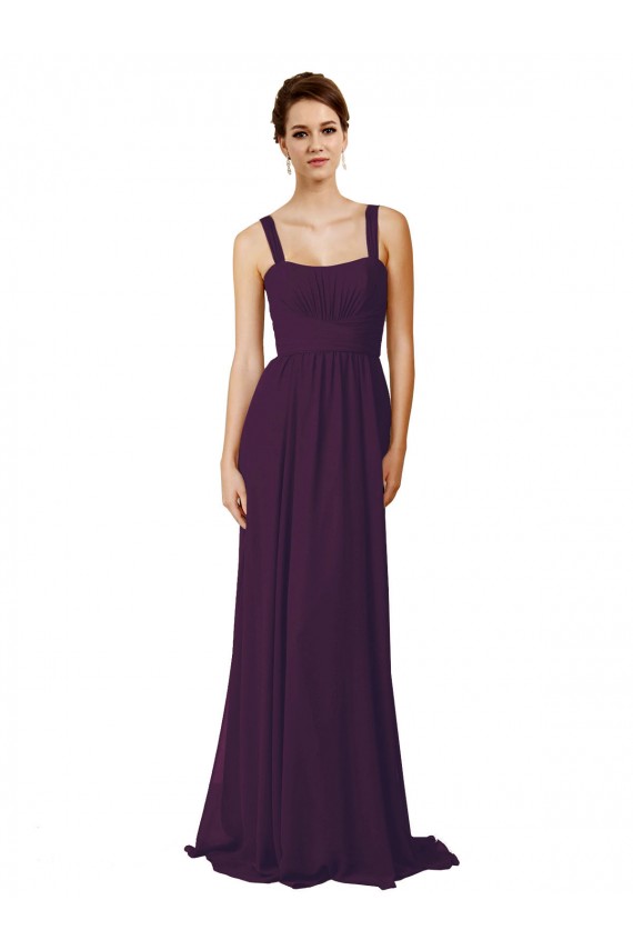 Full Length Chiffon Bridesmaid Dress with Spaghetti Straps