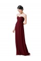 Hand-Ruched Sweetheart Long Chiffon Bridesmaid Dress