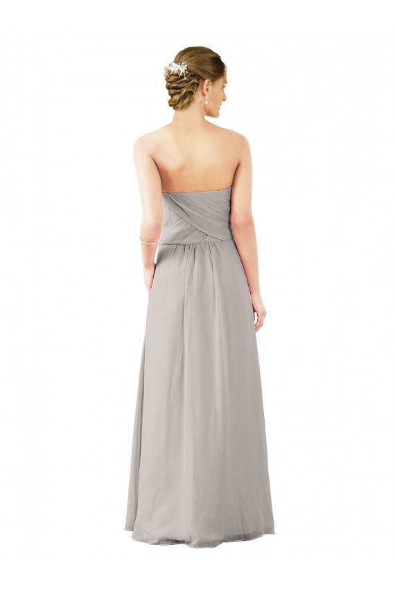 Twisted Strapless Sweetheart Neckline Long Chiffon Bridesmaid Dress