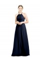 Halter High Neck Long Chiffon Bridesmaid Dress with Open Back