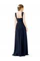 Square Neckline Sexy Open Back Long Chiffon Bridesmaid Dress