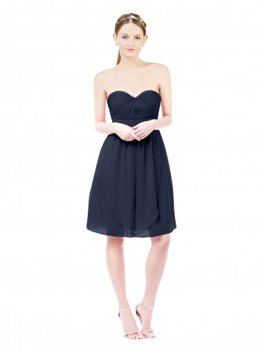 Sweetheart Cocktail Knee Length Chiffon Cocktail Bridesmaid Dress Open Back