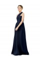 Draped One Shoulder Strapless Chiffon Bridesmaid Dress