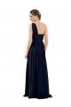 Draped One Shoulder Strapless Chiffon Bridesmaid Dress