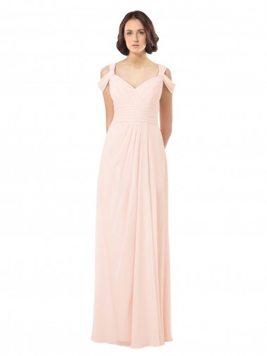 Chiffon Sweetheart Bridesmaid Dress with An Illusion Overlay