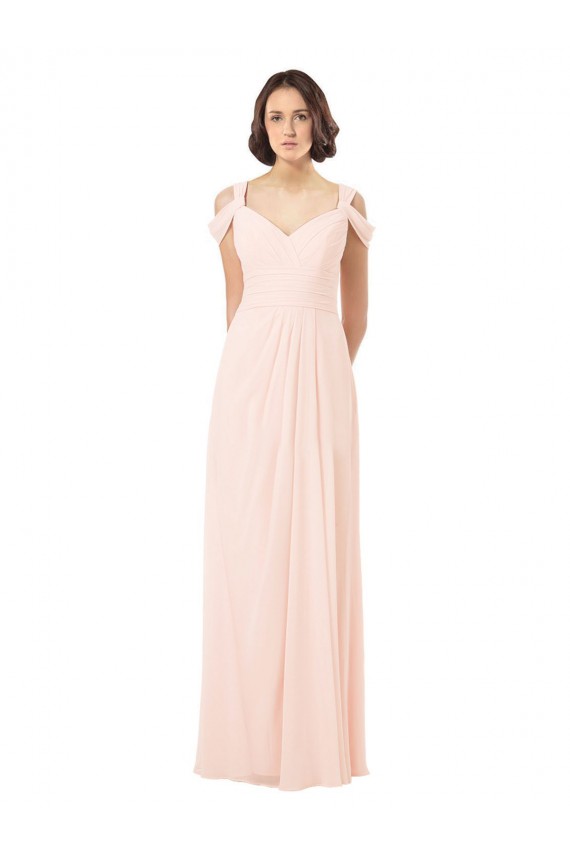 Chiffon Sweetheart Bridesmaid Dress with An Illusion Overlay