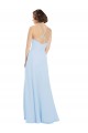 Floor Length Chiffon Bridesmaids Dress with Front Keyhole Neckline