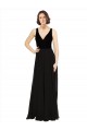 Stretch Velvet and Chiffon Bridesmaids Dress with V-Neckline