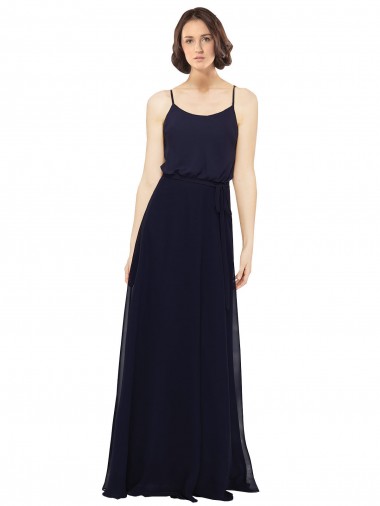 Chiffon Bridesmaids Dress with Scoop Neckline