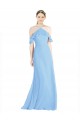 Halter Frill Cold Shoulder A-Line Chiffon Bridesmaid Dress