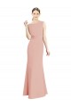 Full Length Long Chiffon Bridesmaid Dress with Pleated Lace Waist