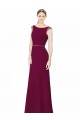 Slim Chiffon Bridesmaid Dress with Embellished Capped Sleeves