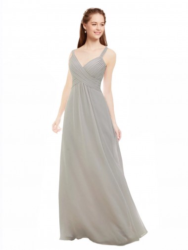 Chiffon Bridesmaid Dress with Ruched Draped Bodice