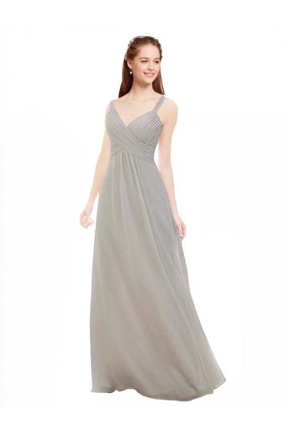 Chiffon Bridesmaid Dress with Ruched Draped Bodice