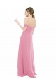 Fitted Sweetheart Bodice Chiffon Bridesmaid Dress with Draped Cap Sleeves