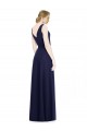 Cowl Neck Deep V-Back Chiffon Bridesmaid Dress with Side Front Slits