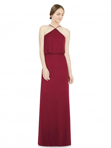 Sleek Halter Neck A-Line Chiffon Bridesmaid Dress