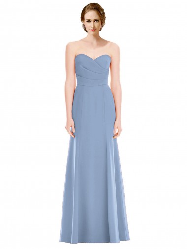 Draped Strapless Sweetheart Trumpet Chiffon Bridesmaid Dress