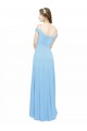 Off the Shoulder Bateau Neck Chiffon Bridesmaid Dress with Straps