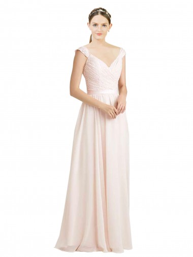 Sweetheart A-Line Chiffon Bridesmaid Dress with Ruched Lace Bodice