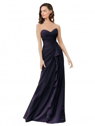 Strapless Chiffon Bridesmaids Dress with Sweetheart Neckline