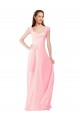 Chiffon Bridesmaids Dress with Ruffle Neckline