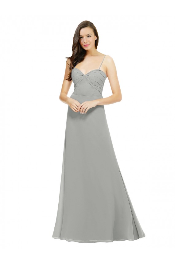 Chiffon Bridesmaid Dress with Sweetheart Neckline and Adjustable Straps