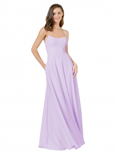 Simple Chiffon Bridesmaid Dress with Pocket