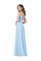 Long V-Neck Chiffon Bridesmaid Dress with Keyhole Back