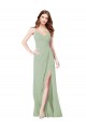 Floor Length Long Chiffon Bridesmaid Dress with Side Slit