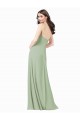 Floor Length Long Chiffon Bridesmaid Dress with Side Slit