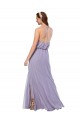 Grecian Style Halter Chiffon Bridesmaid Dress with Keyhole and Slit