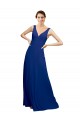 V-Neck Sheath Chiffon Bridesmaid Dress with V-Back