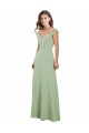 Draped Sweetheart Chiffon Bridesmaid Dress with Ruffled Cap Sleeves