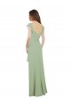 Draped Sweetheart Chiffon Bridesmaid Dress with Ruffled Cap Sleeves