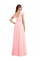 Chiffon A-Line Dress with Full Circle Skirt and Gathered Waistband